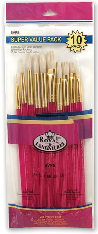 10pc White Taklon Brush Set (Copy)