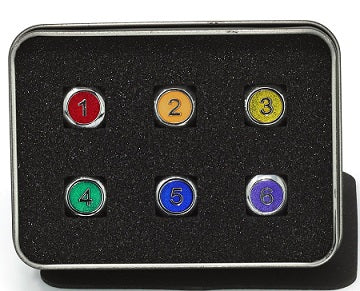 Metal Gemstone Rainbow w/Orange (RPG Set) - Die Hard Metal Dice Set