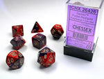 Gemini Purple-Red w/ Gold Polyhedral 7-die set