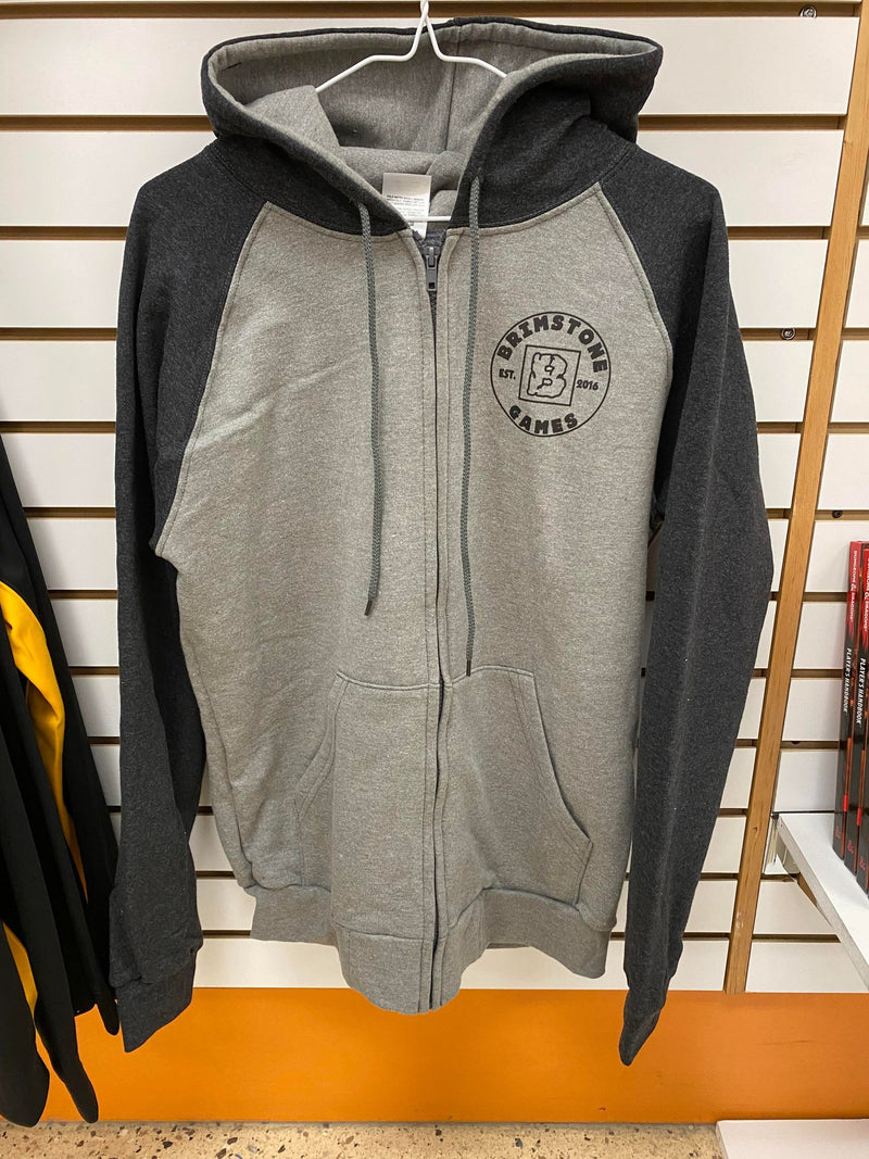 Brimstone Zip Hoodie - 2 Tone Grey w Black Logo