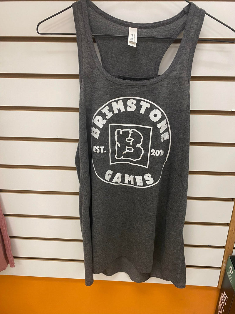 Brimstone Logo Women's Tank Top - Heather Grey w/ White