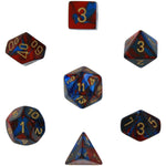 Gemini Blue-red/gold Polyhedral 7-die set
