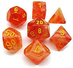 Ghostly Glow orange/yellow Polyhedral 7-die set