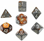 Gemini Copper-steel/white Polyhedral 7-die set