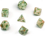 Marble green/dark green Polyhedral 7-die set