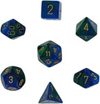 Gemini Blue-green/gold Polyhedral 7-die set