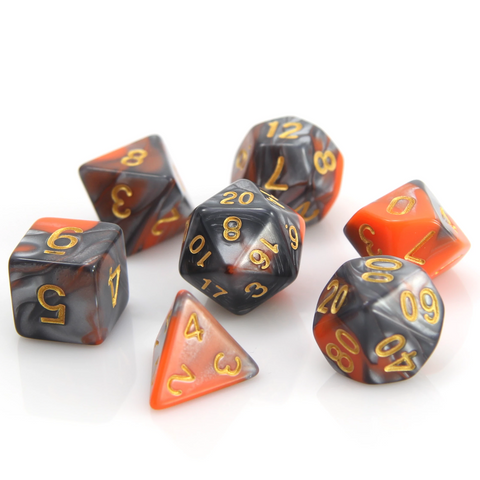 Orange/ Silver Alloy - Die Hard RPG Dice