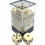 Opaque Ivory w/ Black - 16mm D6 Dice