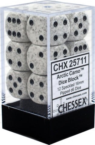 Speckled Artic Camo - 16mm D6 Dice