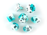 Gemini teal-white/black Polyhedral 7-die set