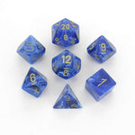 Vortex blue/gold Polyhedral 7-die set