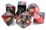 Gemini Black-Red w/ Gold Polyhedral 7-die set