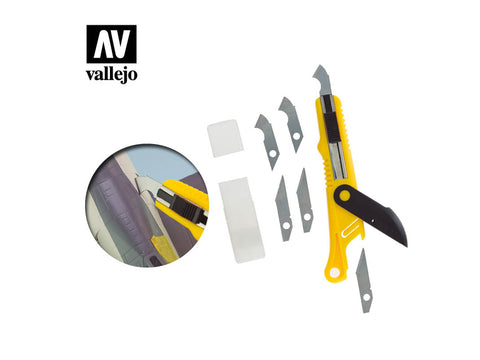 Vallejo Hobby Tools – Plastic Cutter Scriber Tool & 5 Blades