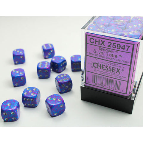 Speckled Silver Tetra - 12mm D6 Dice