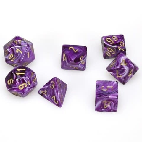 Vortex purple/gold Polyhedral 7-die set