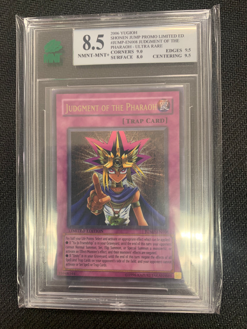 Judgment of the Pharaoh Ultra Rare Limited Edition Shonen Jump Promo JUMP-EN008 MNT Grading 8.5