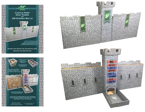 Castle Keep Dice Tower with Magnetic Turn Tracker & DM Screen