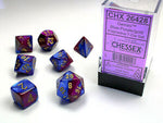 Gemini Blue-Purple/gold Polyhedral 7-die set
